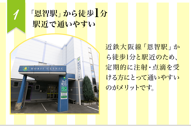 「恩智駅」から徒歩1分駅近で通いやすい